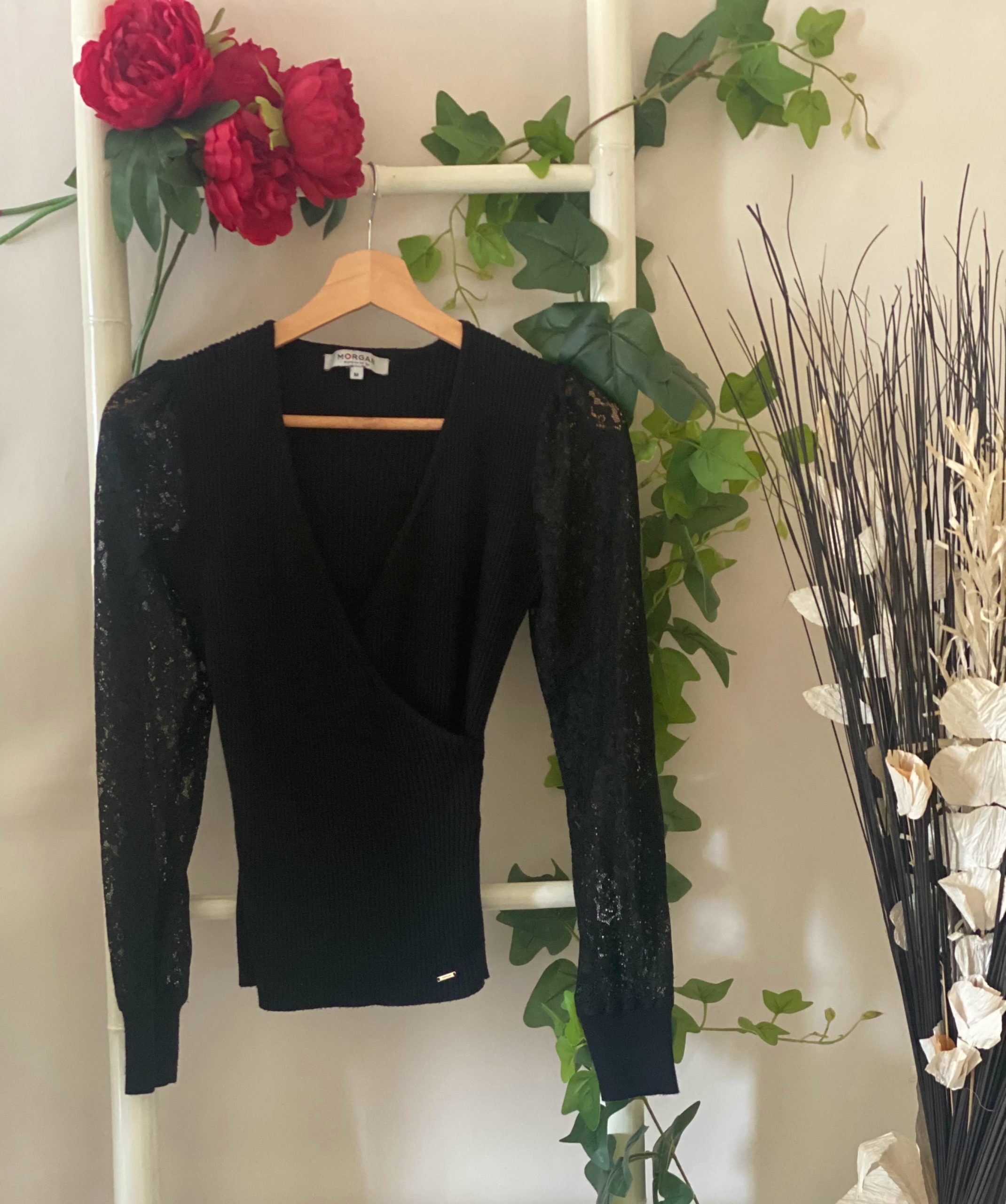 Pull dentelle noir Morgan, Taille 38/40